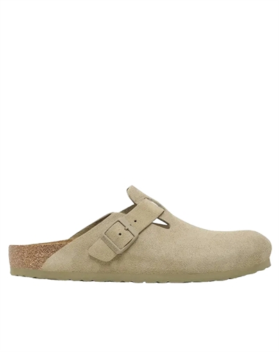 Boston Suede Leather Sandal - Faded Khaki - Birkenstock
